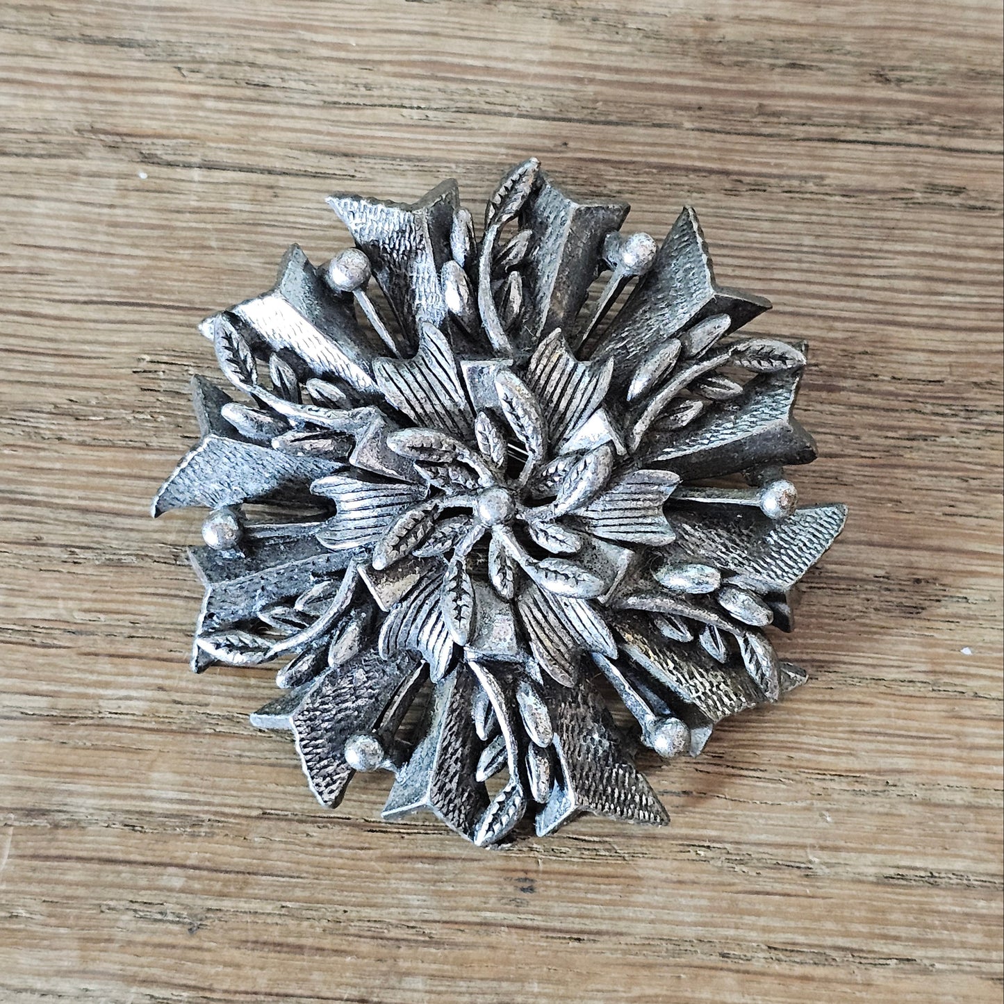 1960s/70s Miracle pewter Scottish round thistle brooch