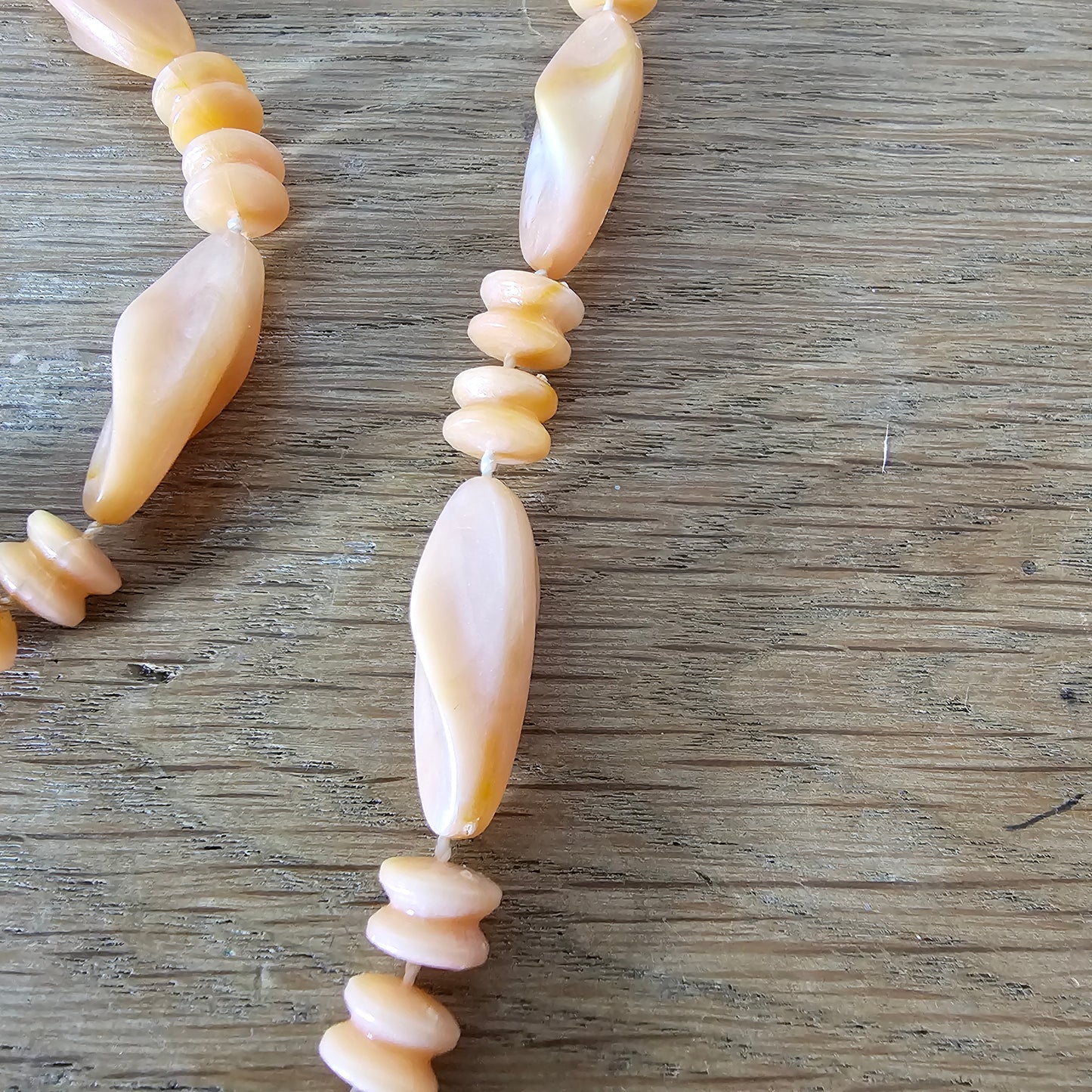 1960s/70s colourful plastic twisted bead rope necklaces set (6 pieces)