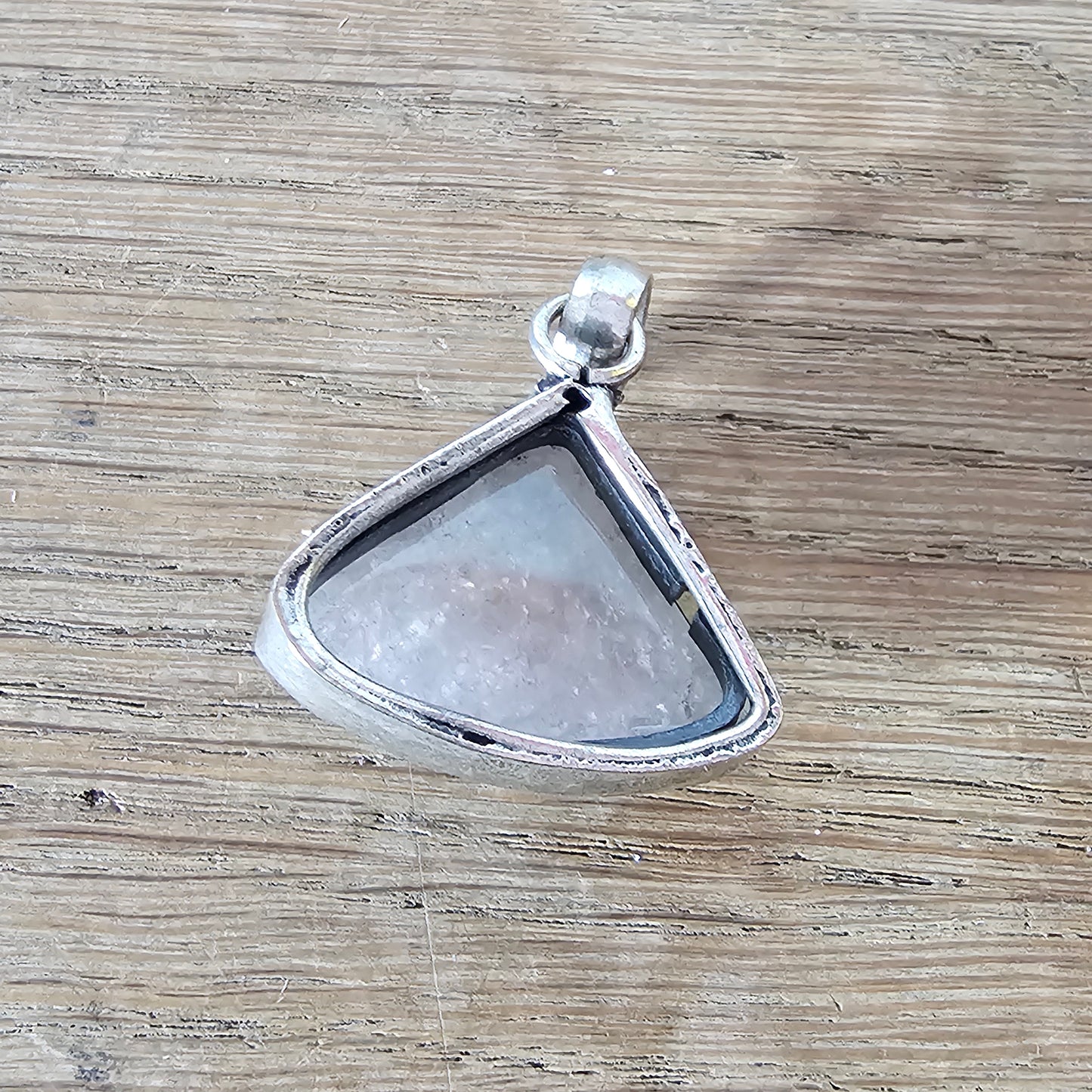 1970s hand-crafted silver & smoky quartz pendant