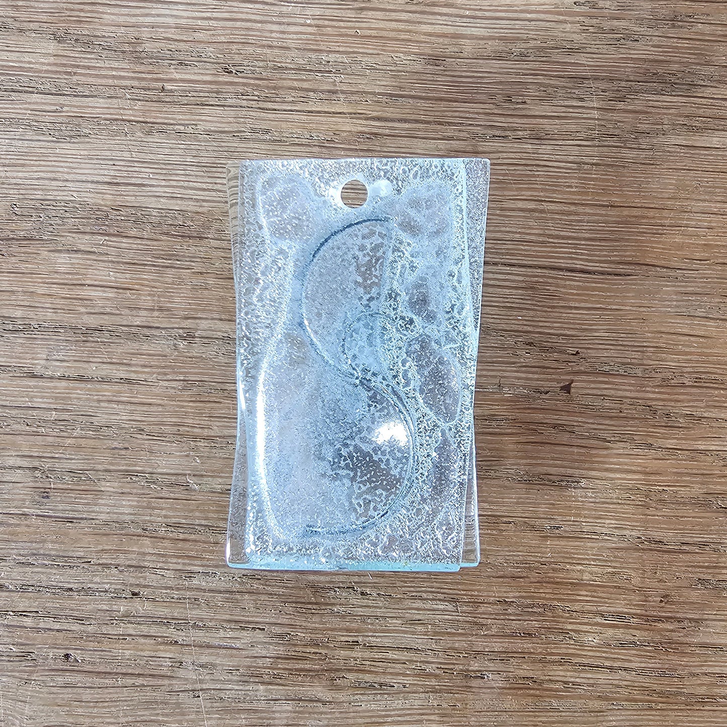 Vintage studio glass clear chunky glass pendant with abstract swirl design