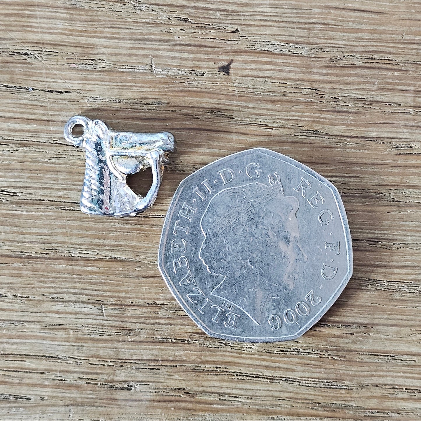 Vintage silver-tone horse head charm