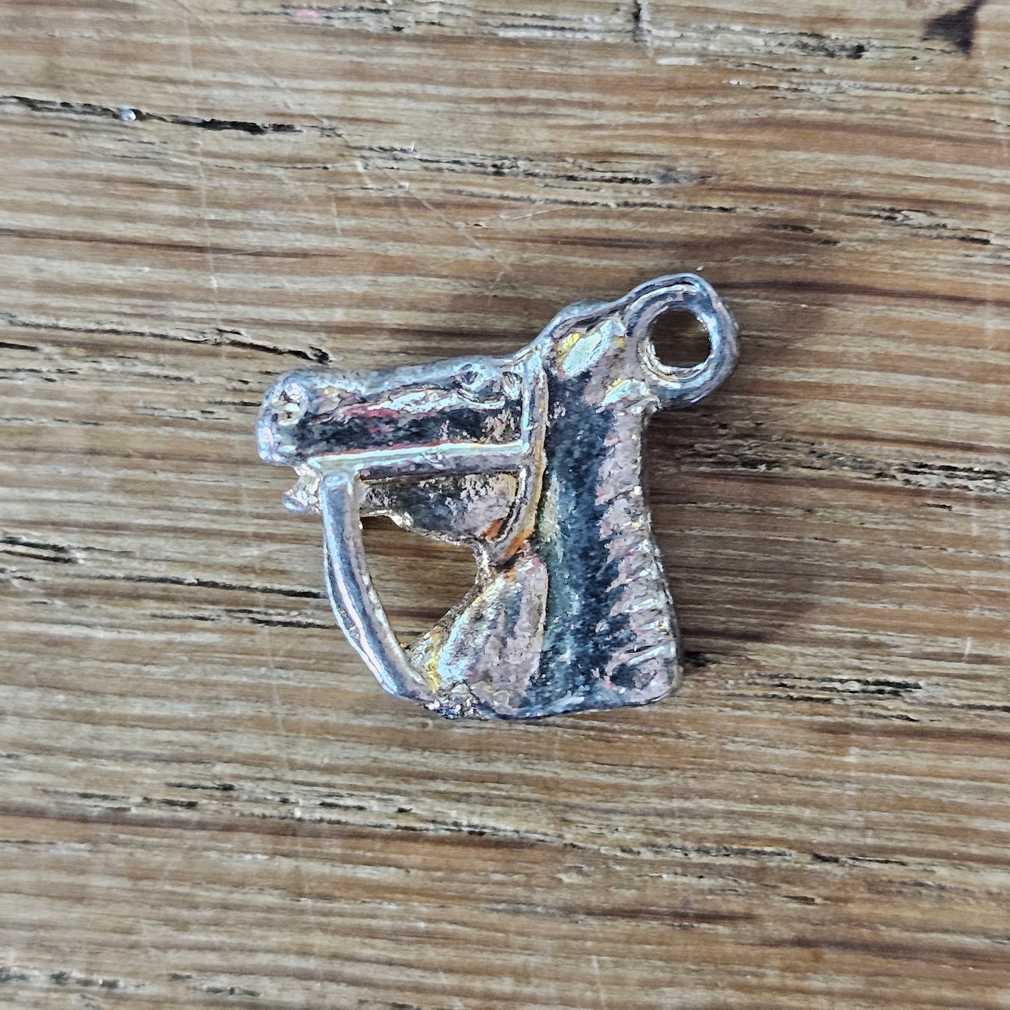 Vintage silver-tone horse head charm