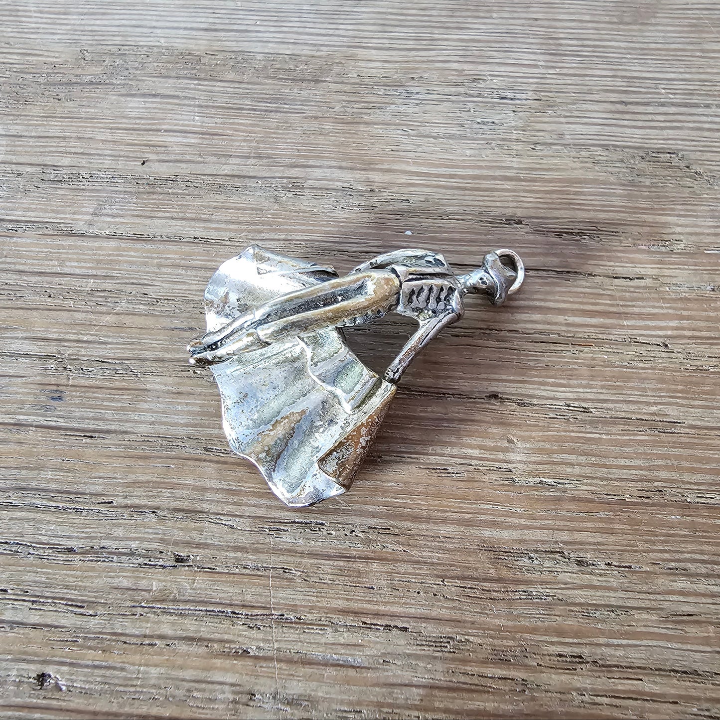 Mid-century silver-tone figural matador charm