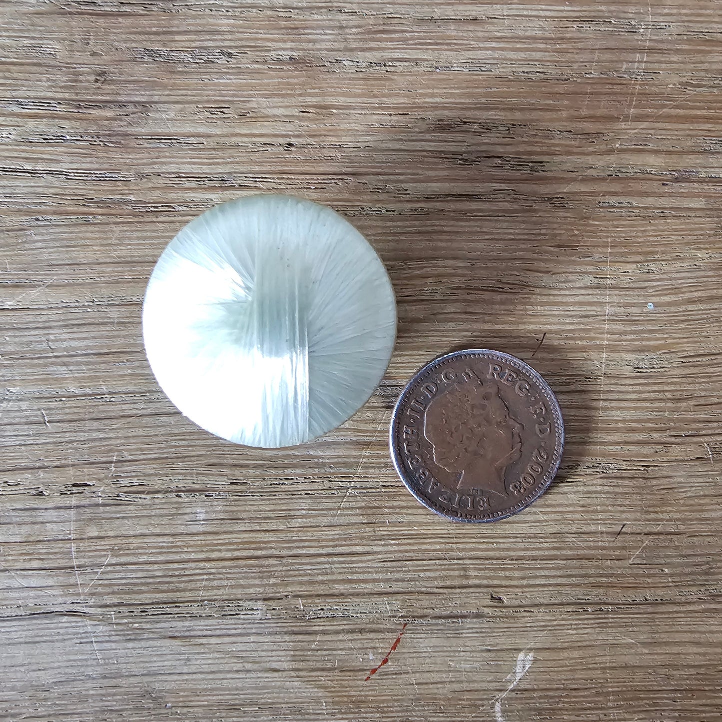 1960s cream woven satin effect round button clip-on earrings