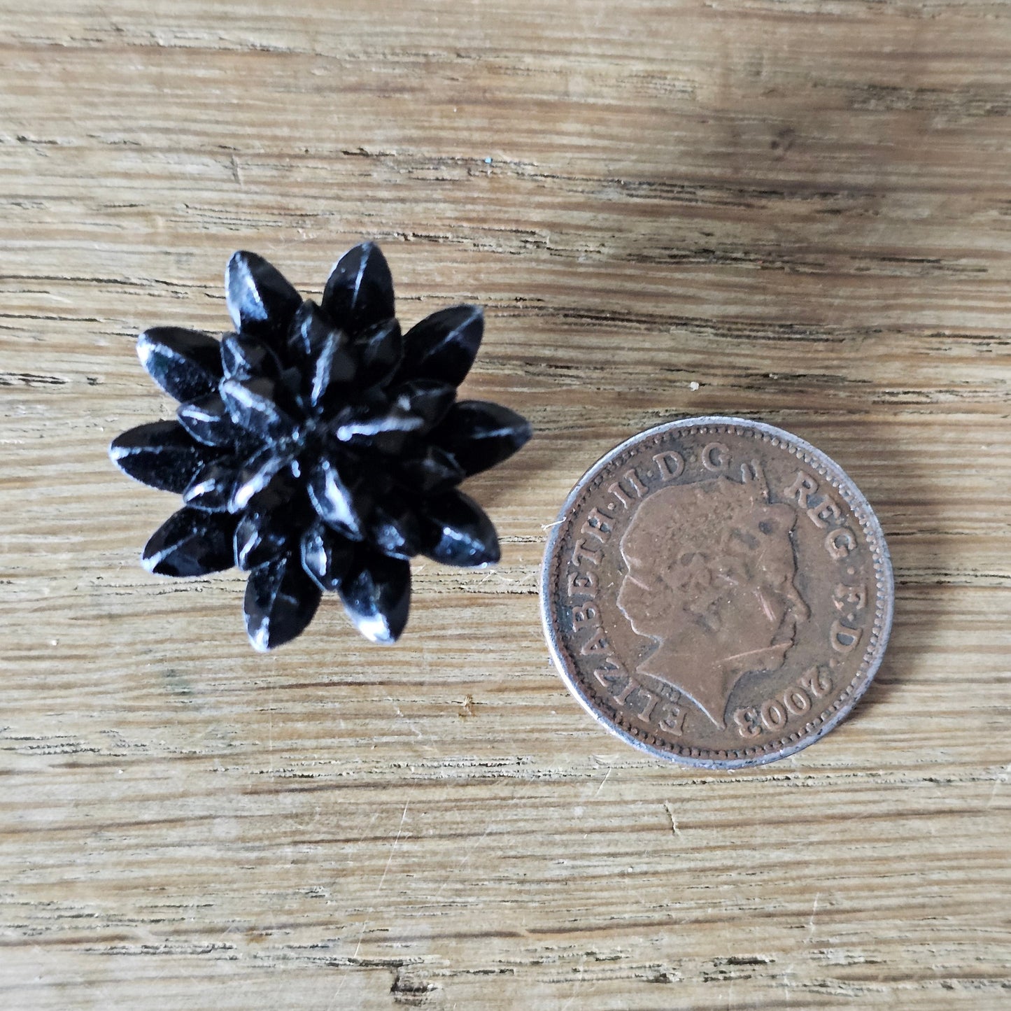1950s black plastic three dimensional star-shaped clip-on earrings