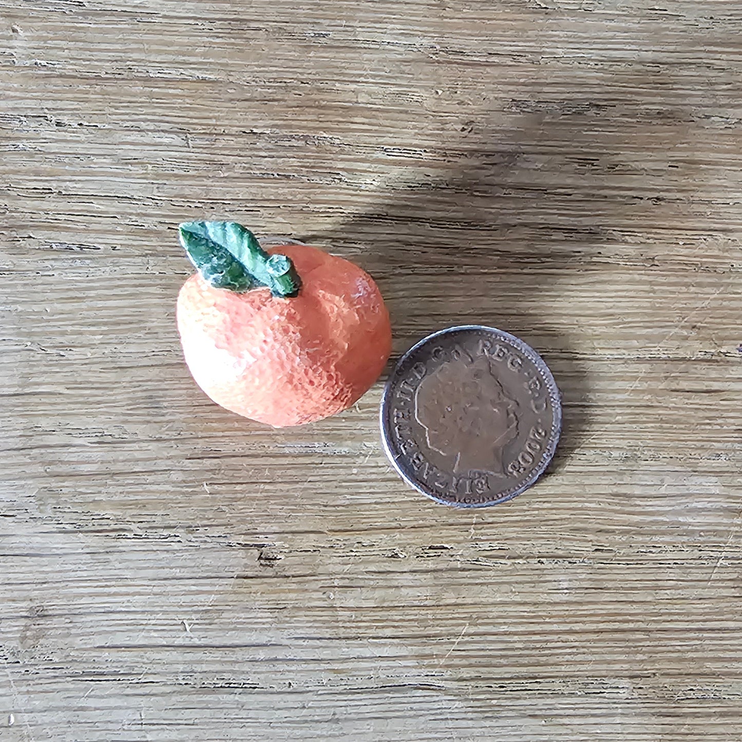 1950s American three dimensional resin orange fruit earrings