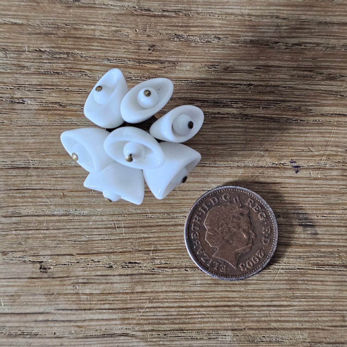 Late 1950s milk glass conical bead cluster clip-on earrings