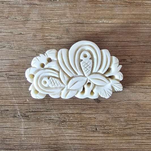 circa. 1940s (believed pre-1947) carved ivory floral openwork brooch