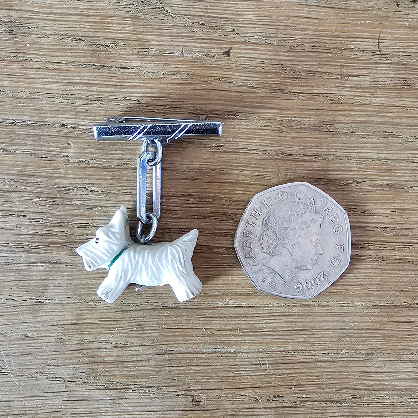 Art Deco articulated Scottie dog bar brooch
