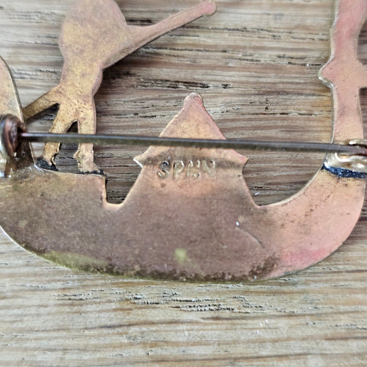 1950s/60s Spanish damascene gondolier brooch