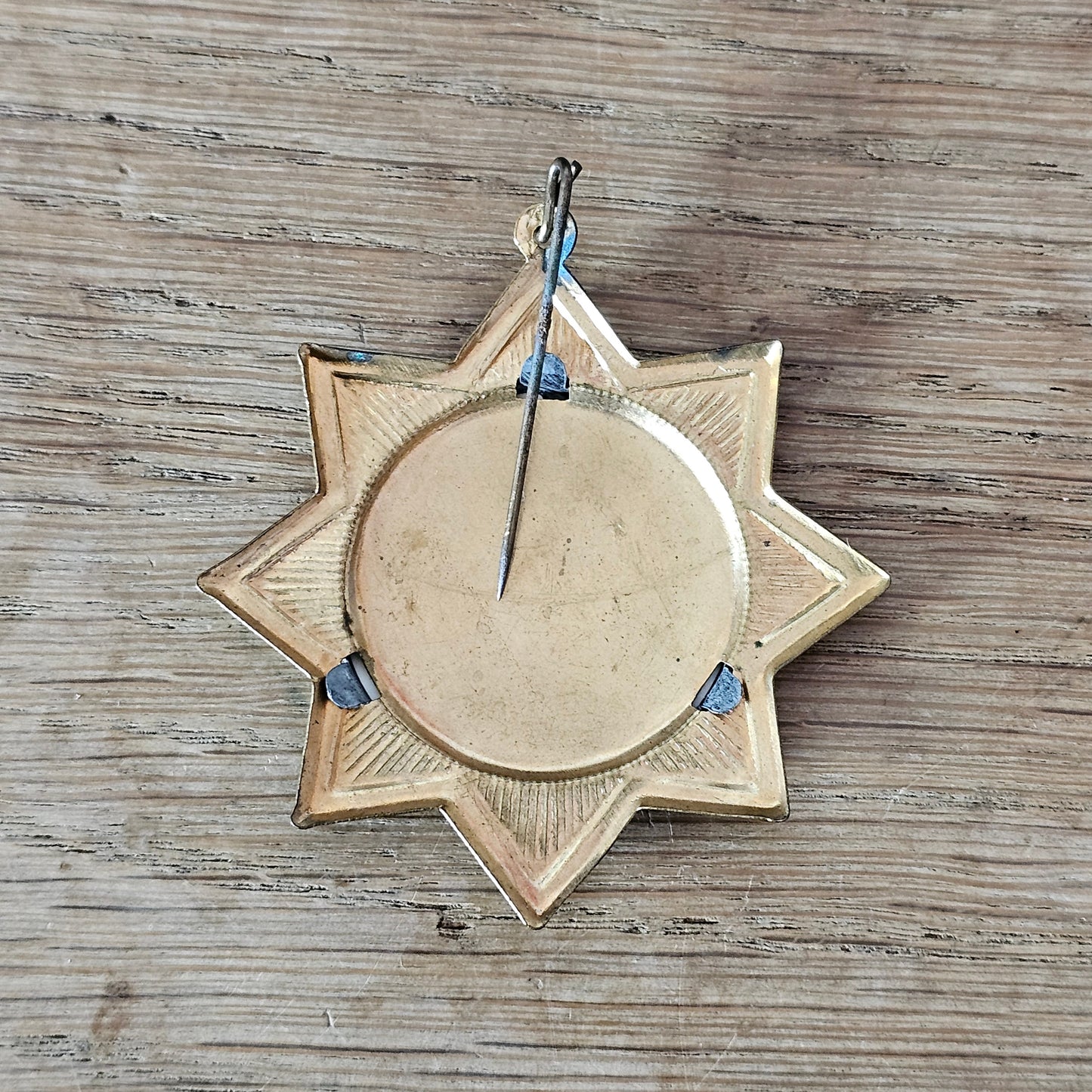 Vintage King George VI & Queen Elizabeth commemorative gilt-tone star brooch pendant