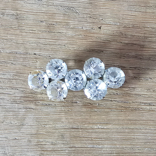 Victorian seven-stone faceted crystal cluster brooch