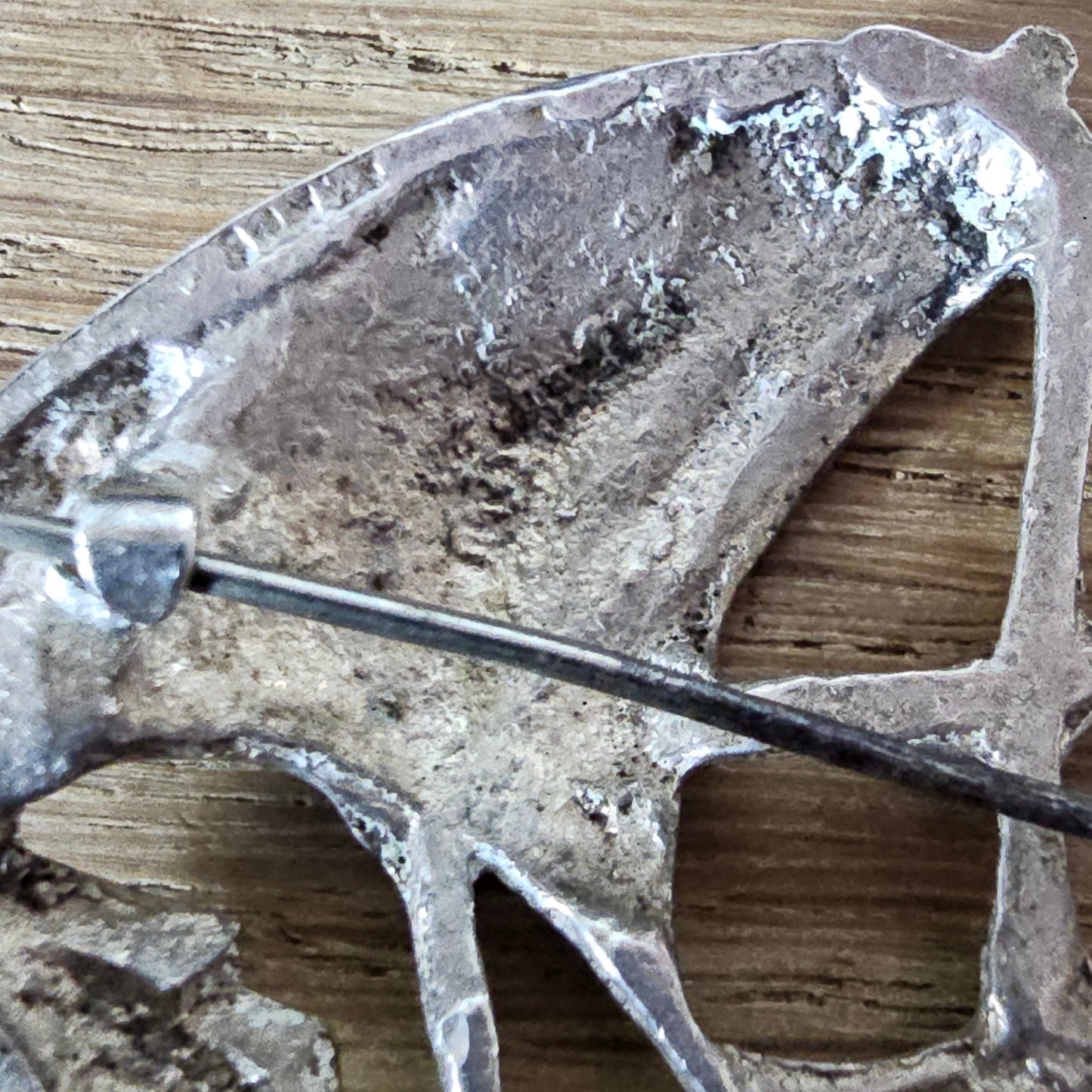 1930s/40s Arts & Crafts-style sterling silver galleon brooch