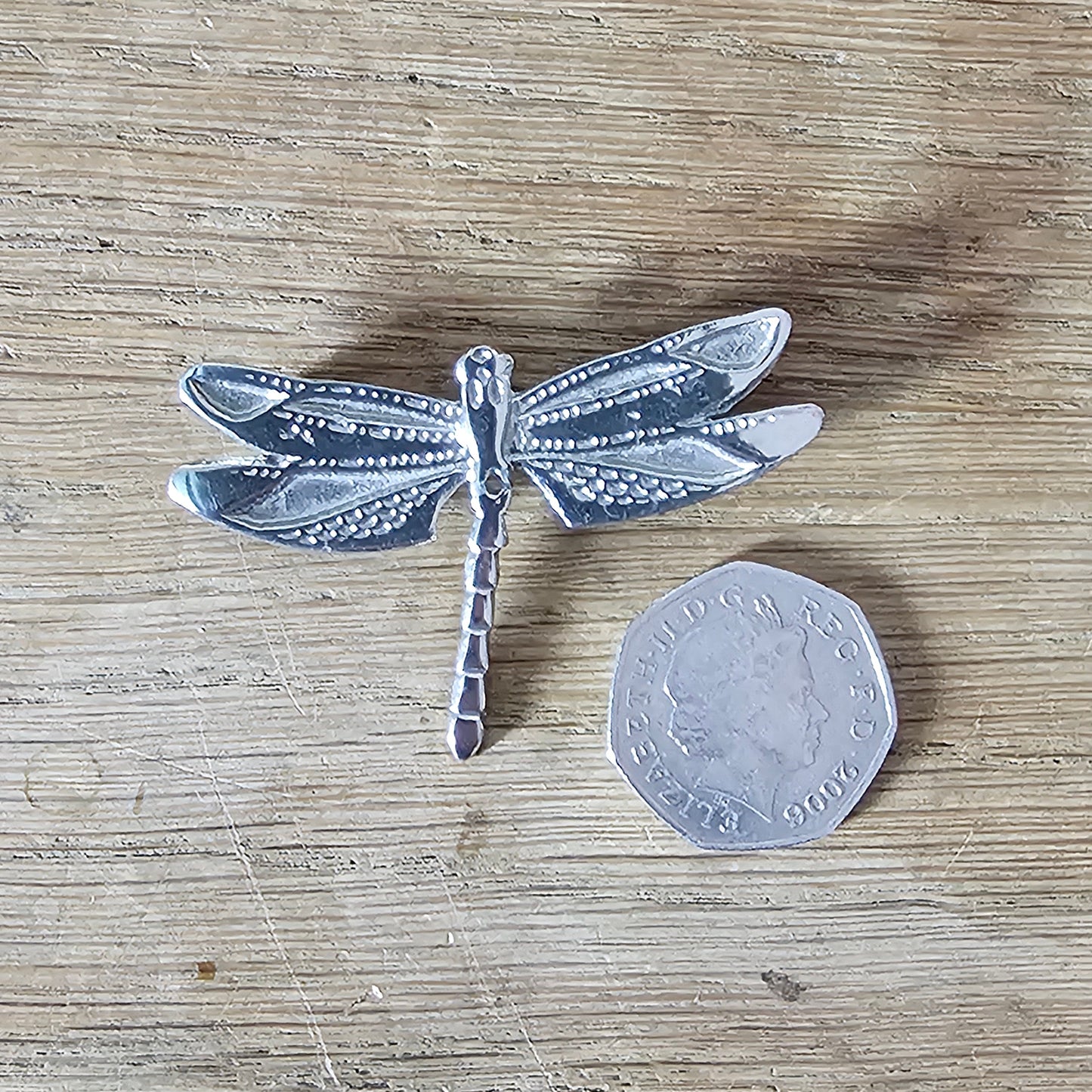 1960s silver-tone dragonfly brooch