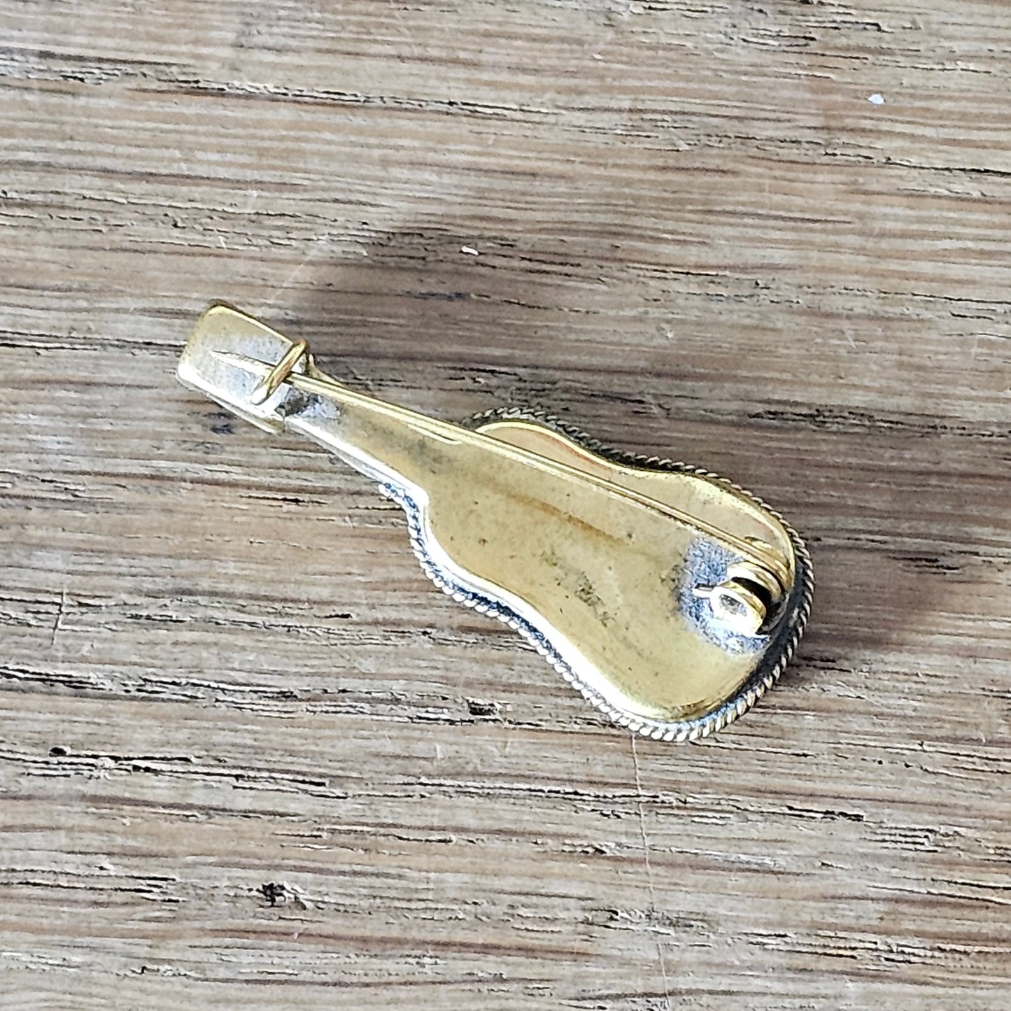 1950s Italian micro mosaic guitar brooch
