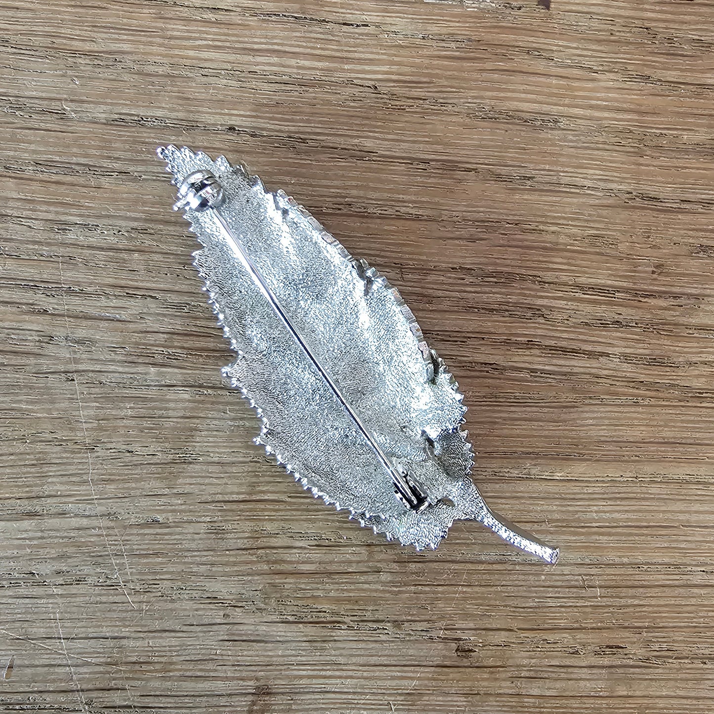 1960s silver-tone layered leaf spray brooch