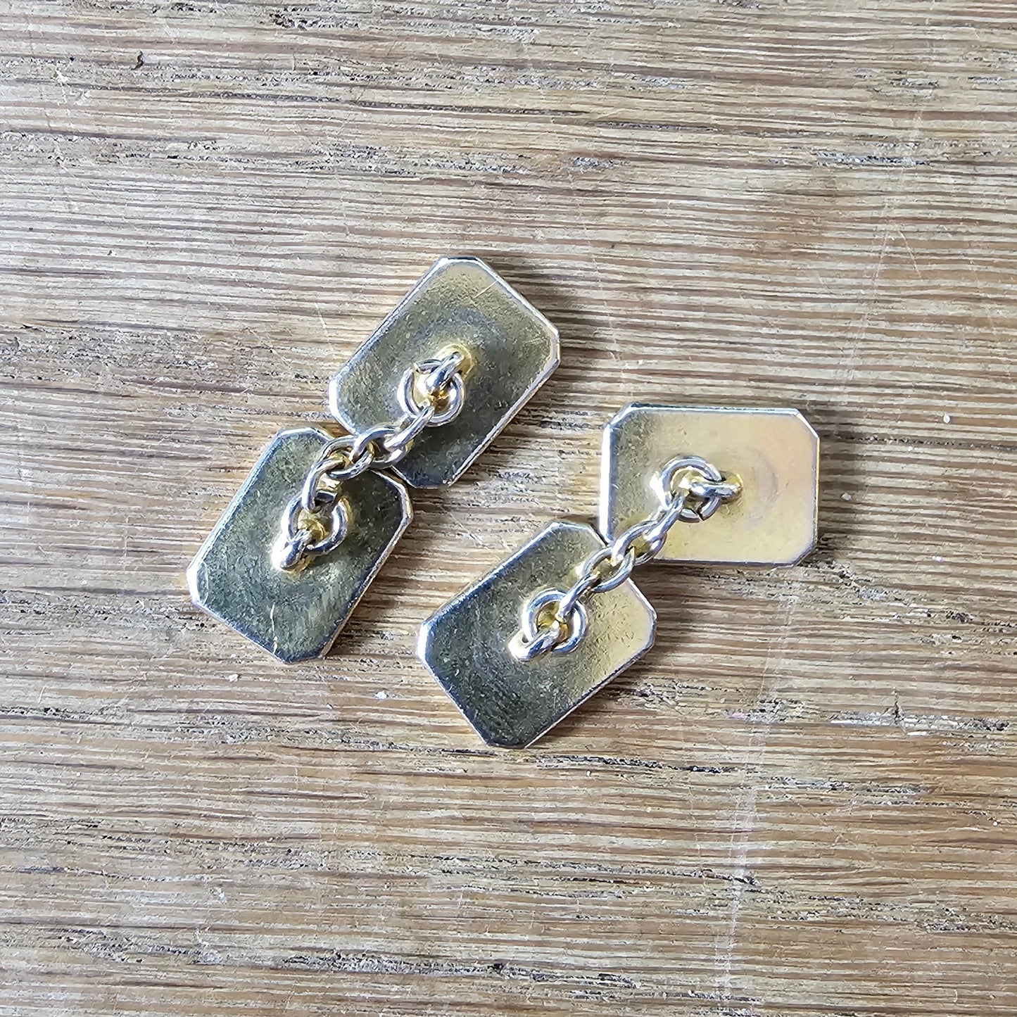 1950s/60s gold-tone engine turned cufflinks