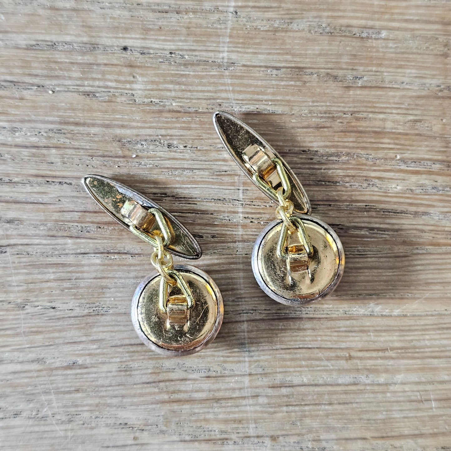 1950s/60s gold-tone & glass initial J cufflinks