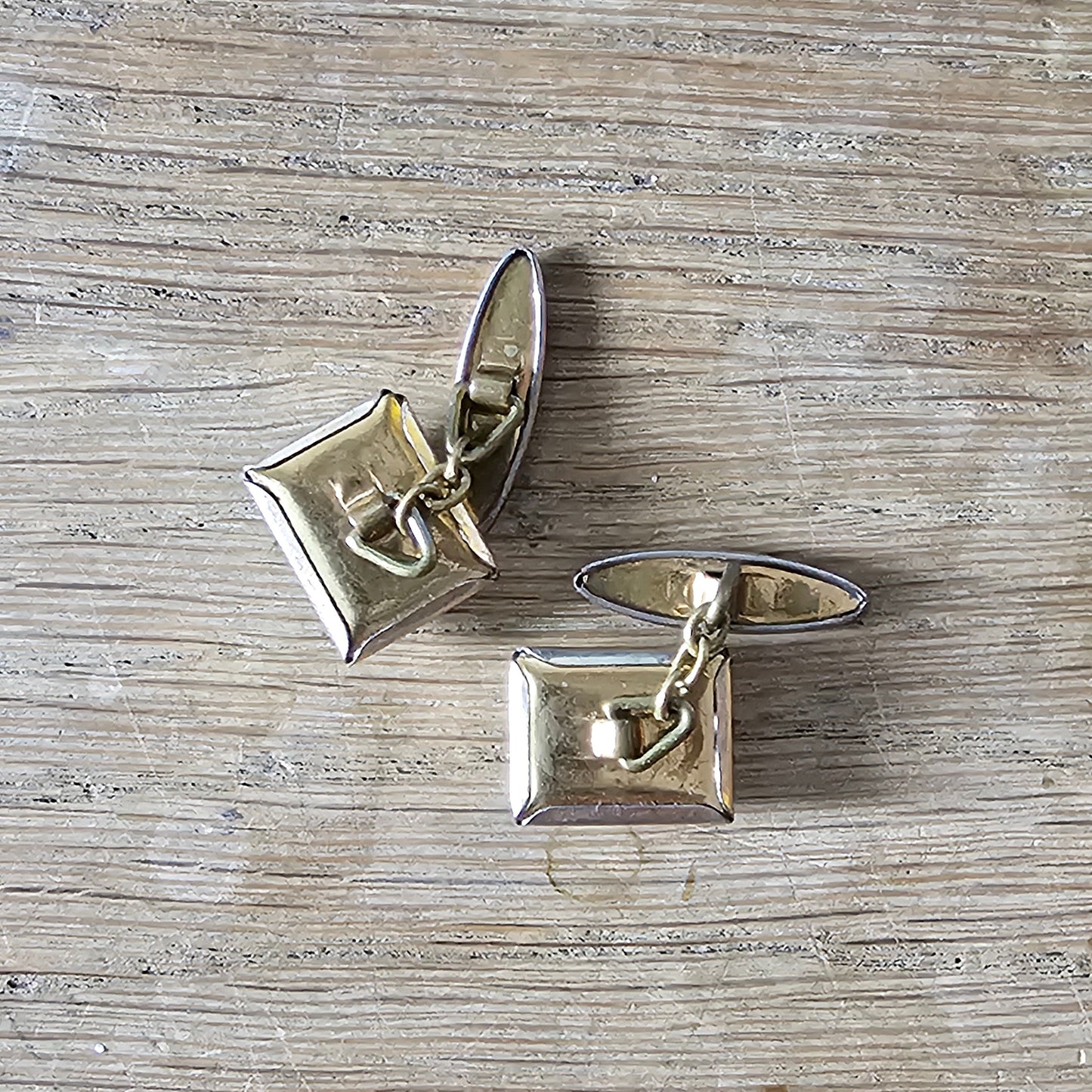 1950s silver-tone intaglio terrier dog cufflinks