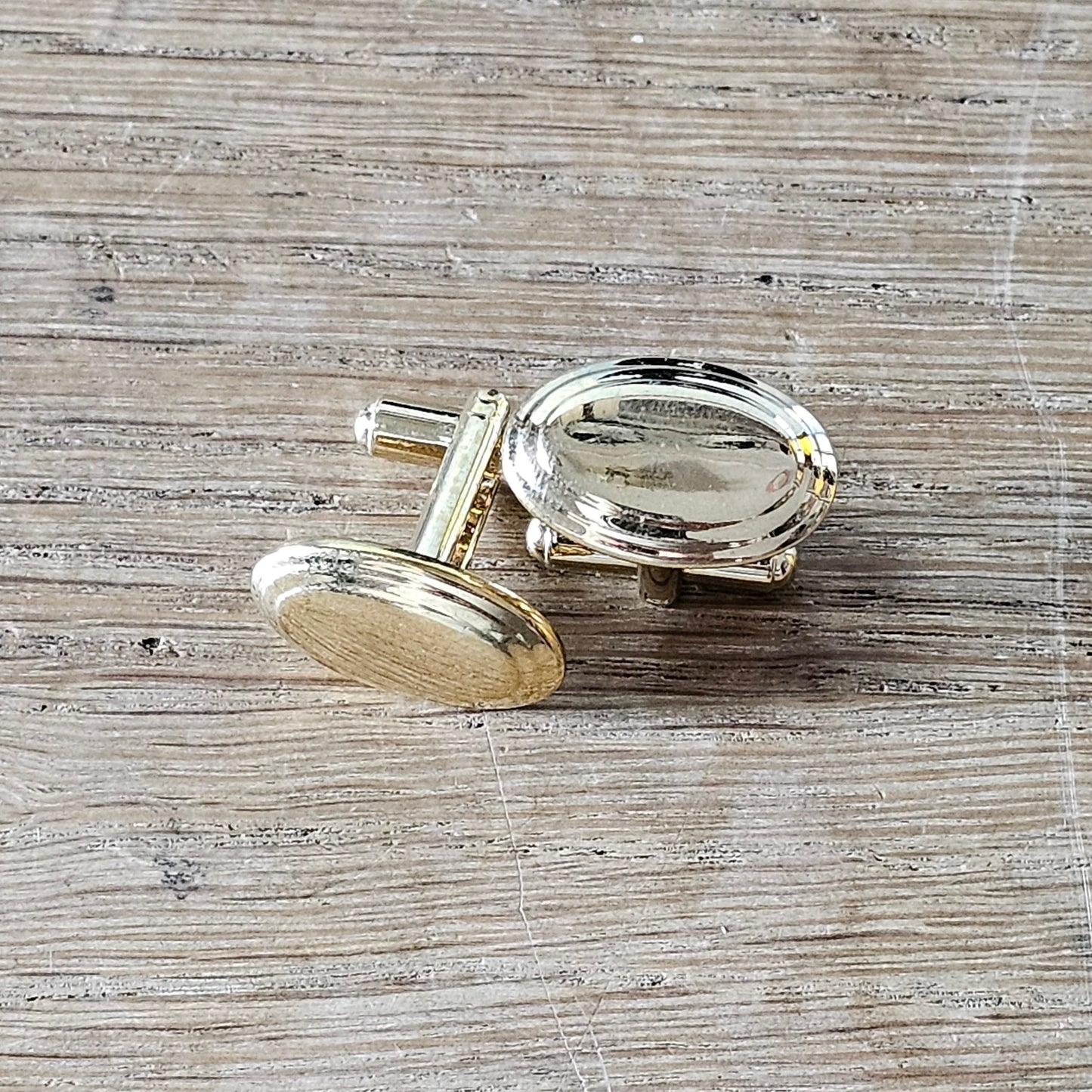 Y2K polished gold-tone oval cufflinks