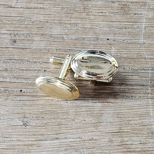 Y2K polished gold-tone oval cufflinks