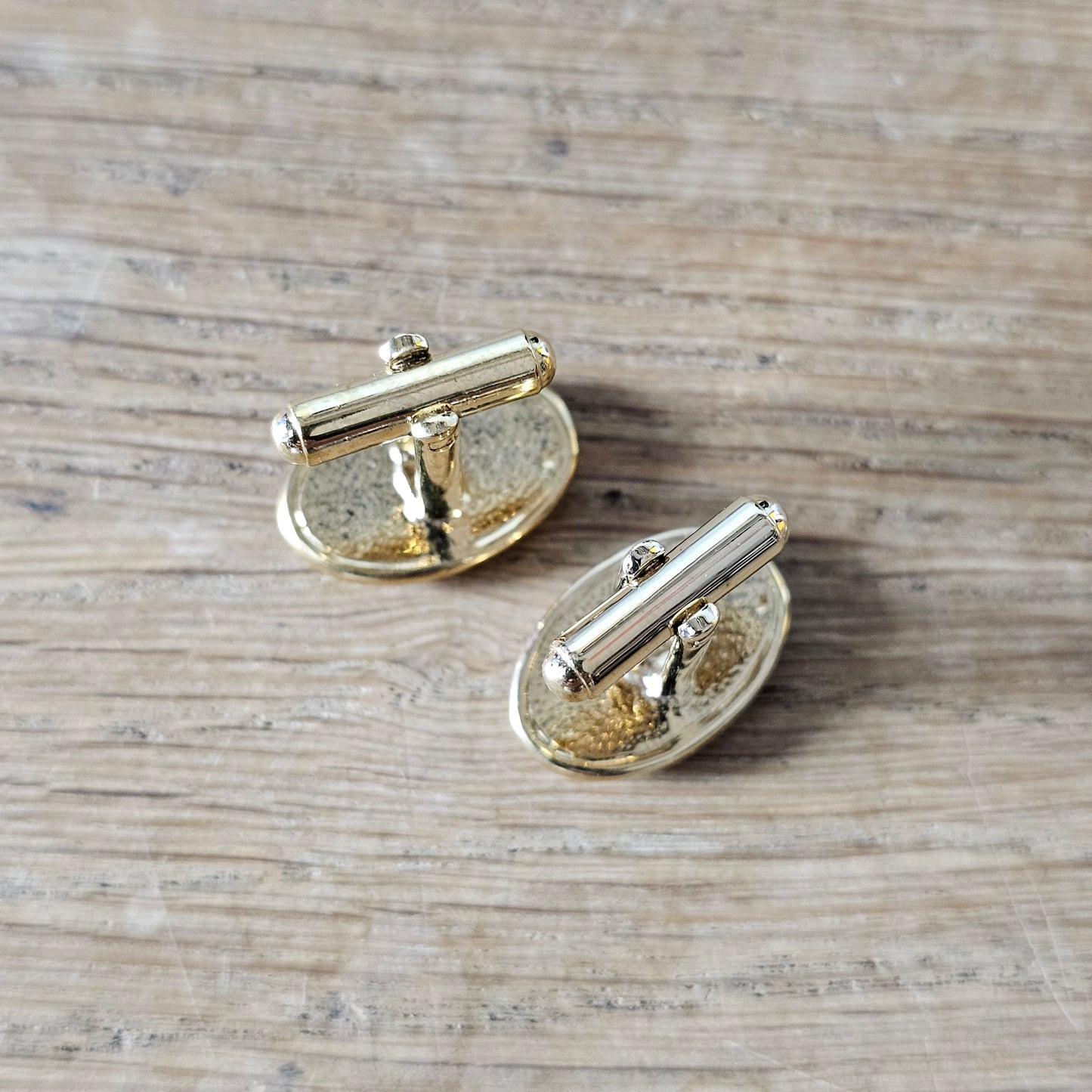Y2K polished gold-tone oval cufflinks
