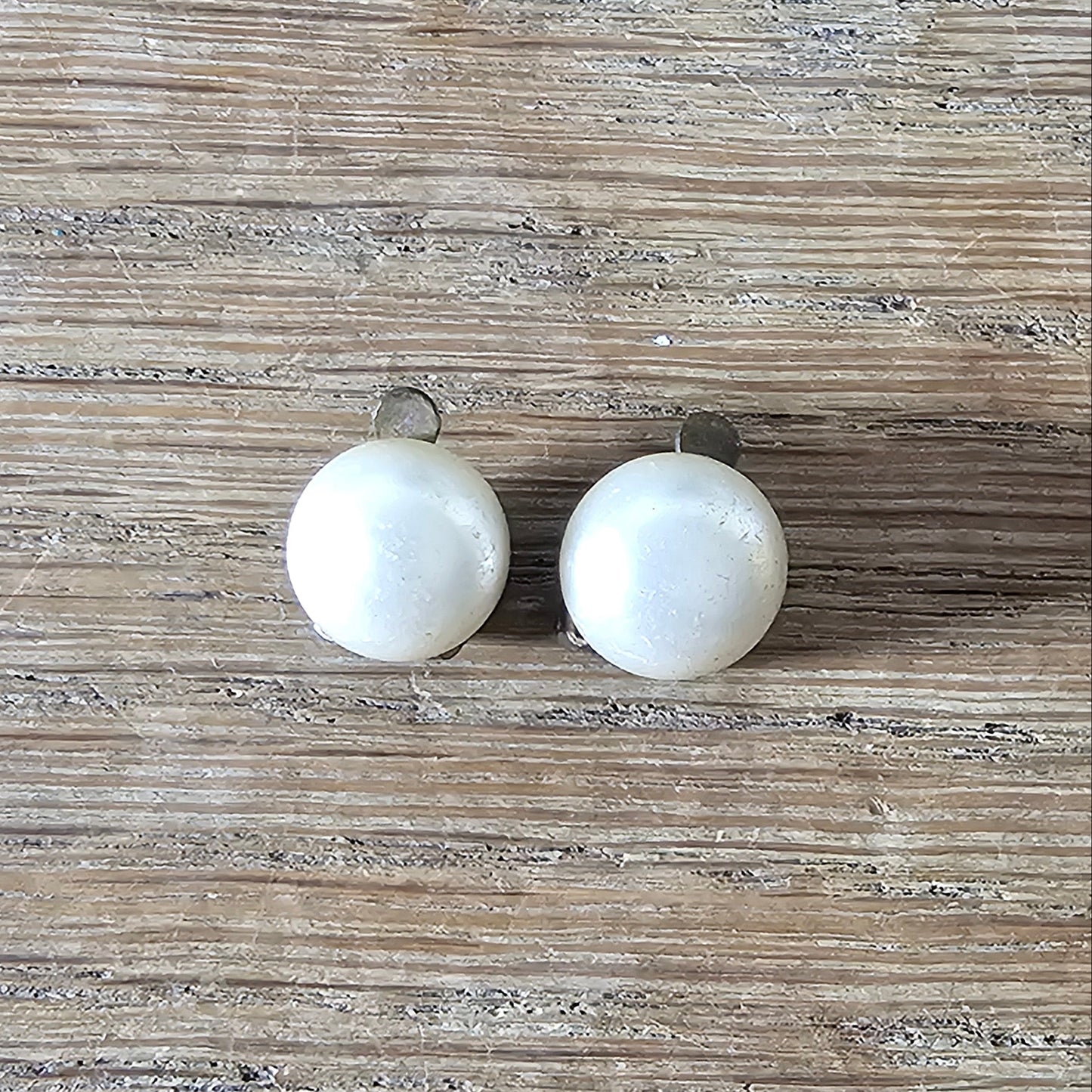1950s/60s Made in England faux pearl clip on earrings