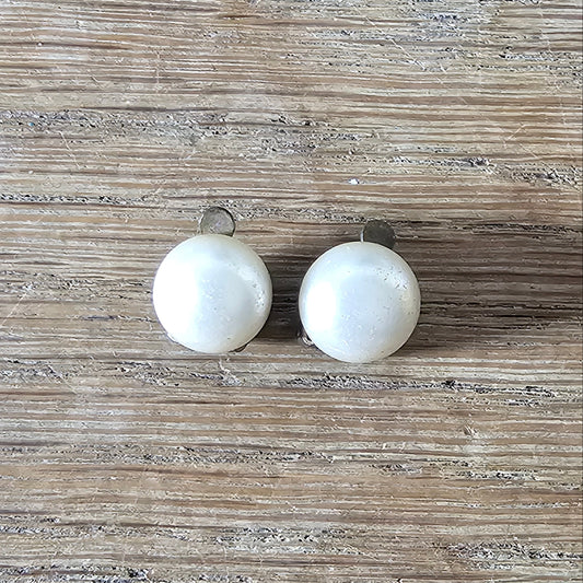 1950s/60s Made in England faux pearl clip on earrings