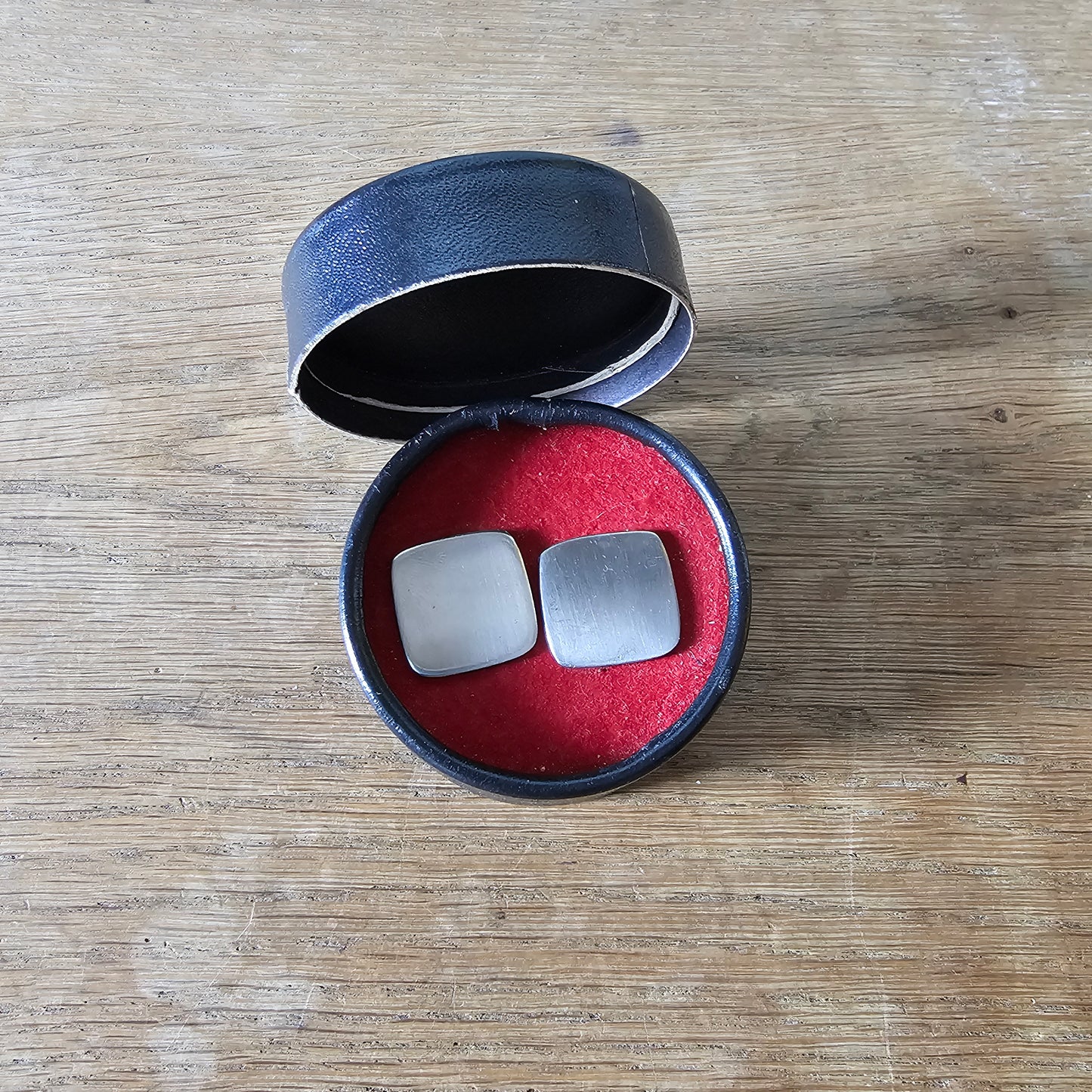 1960s/70s stainless steel square cufflinks