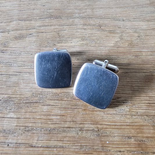 1960s/70s stainless steel square cufflinks