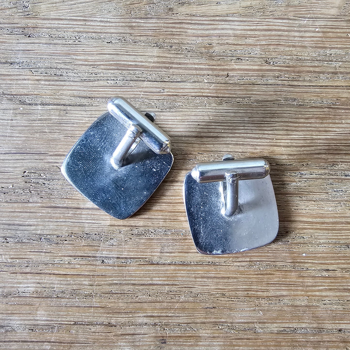 1960s/70s stainless steel square cufflinks