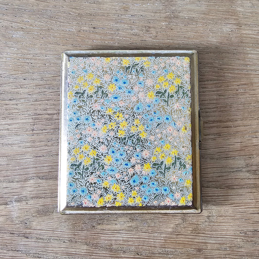 1950s/60s floral enamelled powder compact mirror