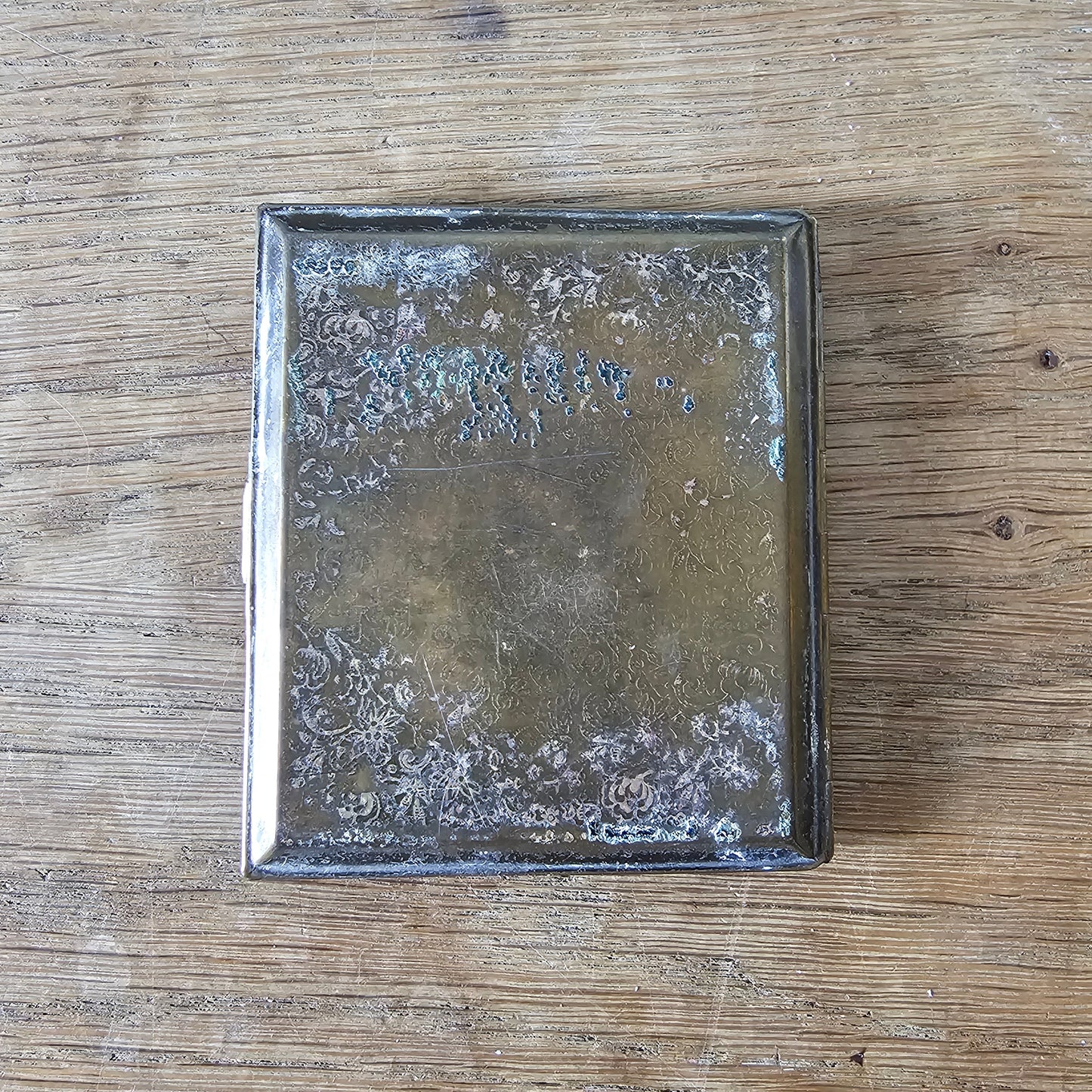 1950s/60s floral enamelled powder compact mirror