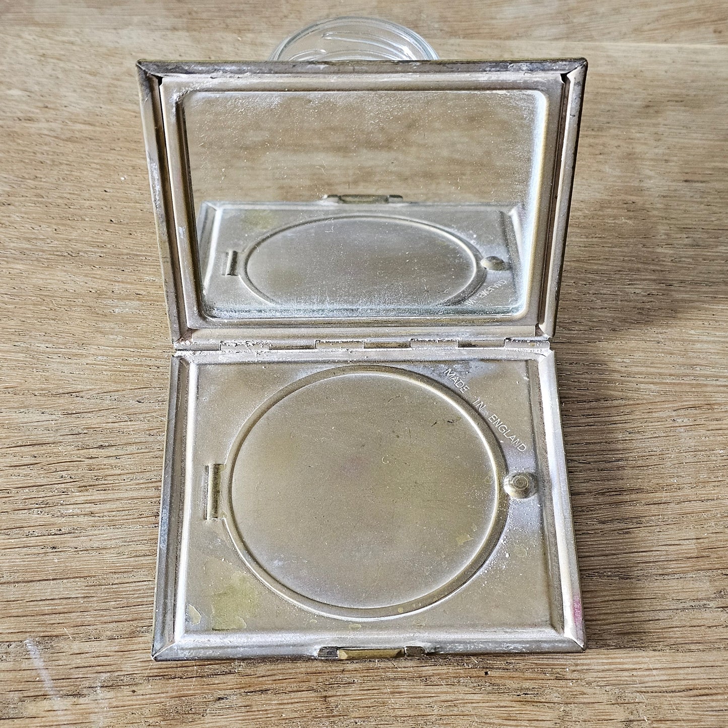 1950s/60s floral enamelled powder compact mirror