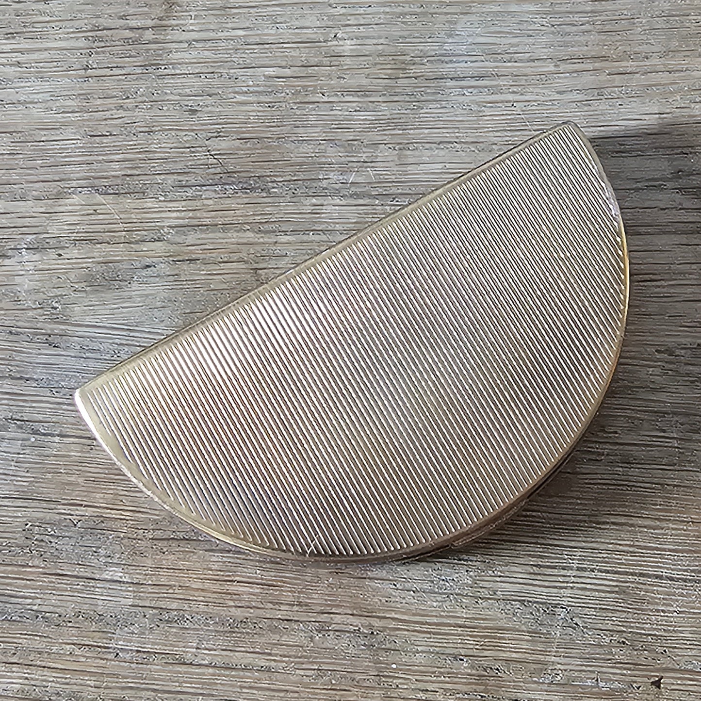 1930s/40s pale green guilloché enamel fan-shaped powder compact