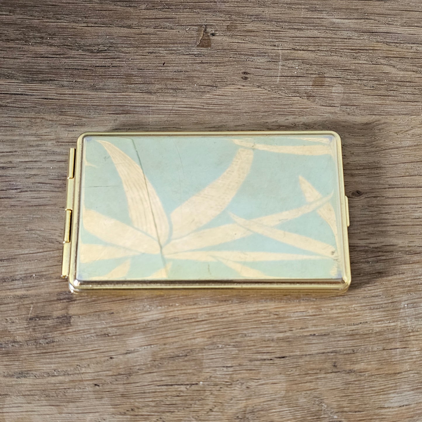 1960/70s gold-tone mirrored address book compact