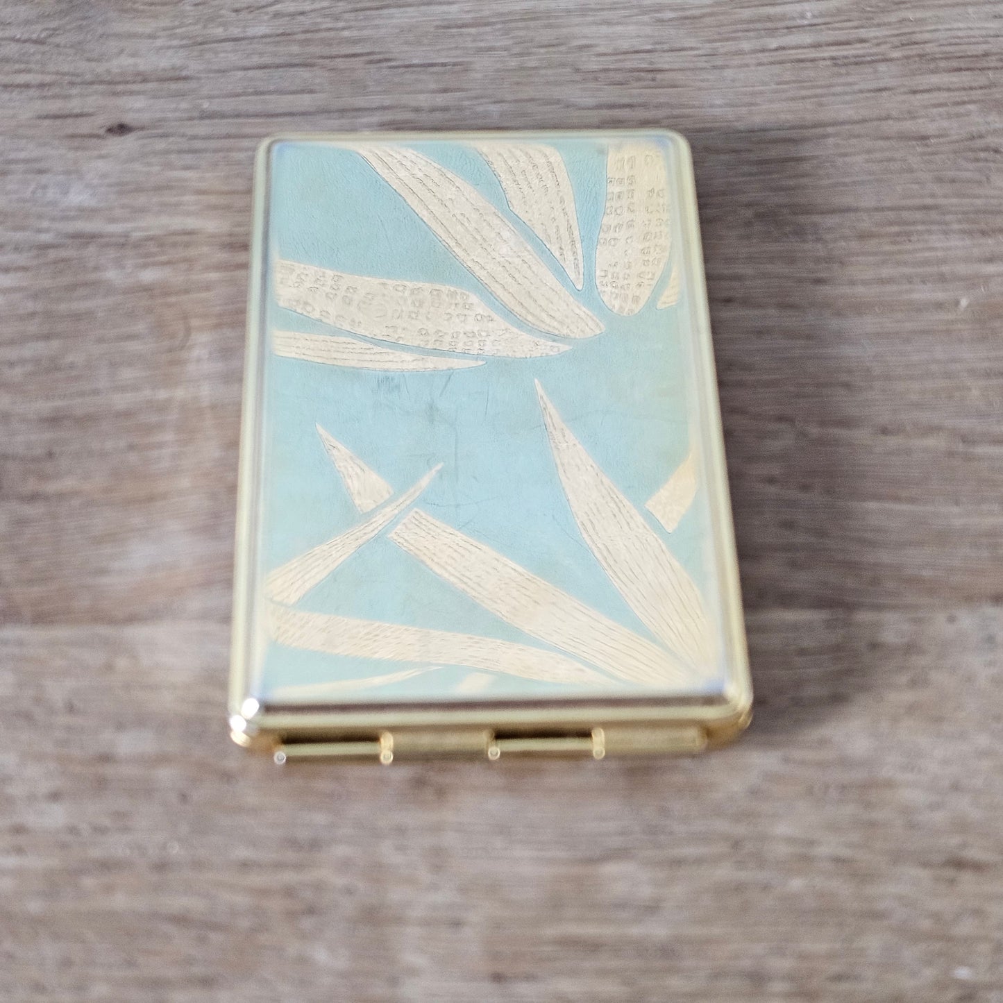 1960/70s gold-tone mirrored address book compact