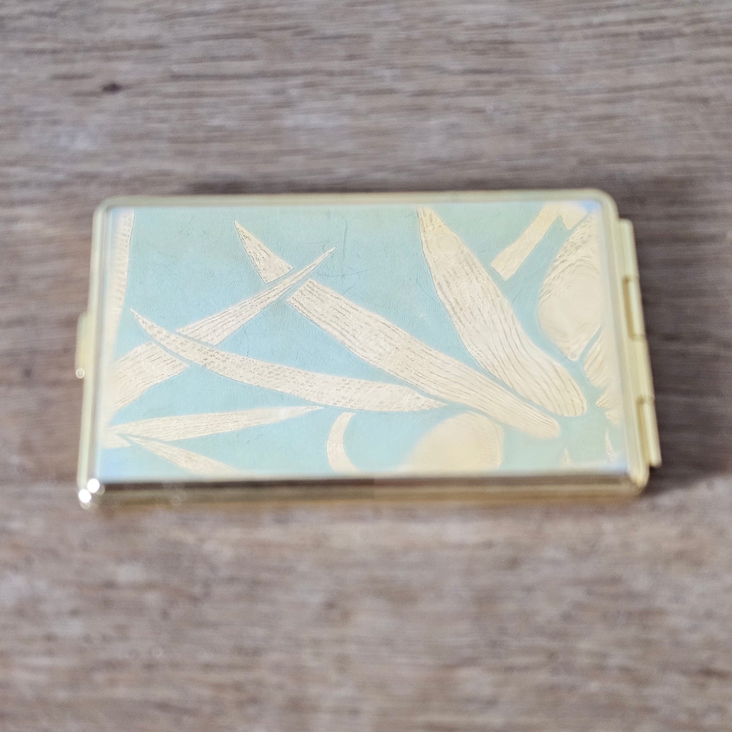 1960/70s gold-tone mirrored address book compact