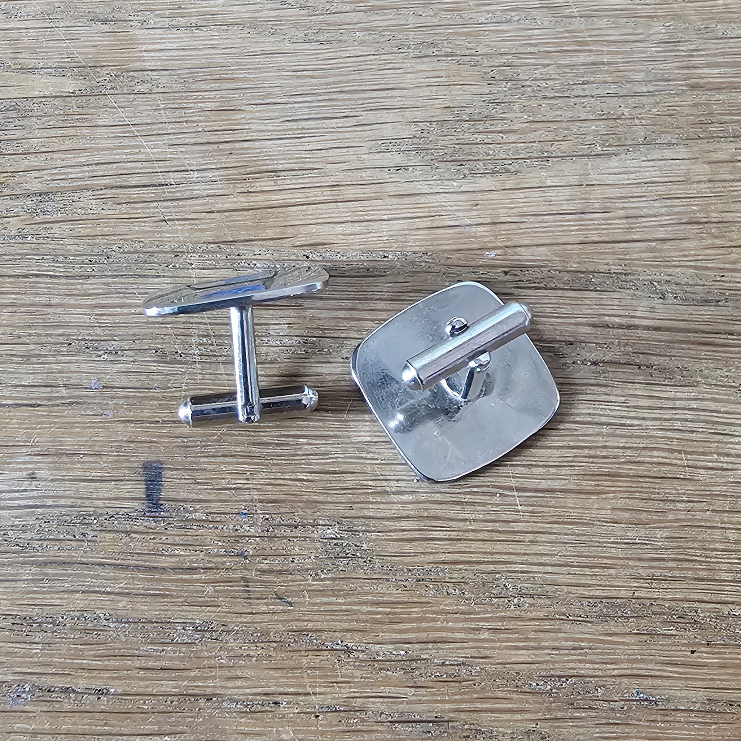 1960s stainless steel enamel trawler cufflinks