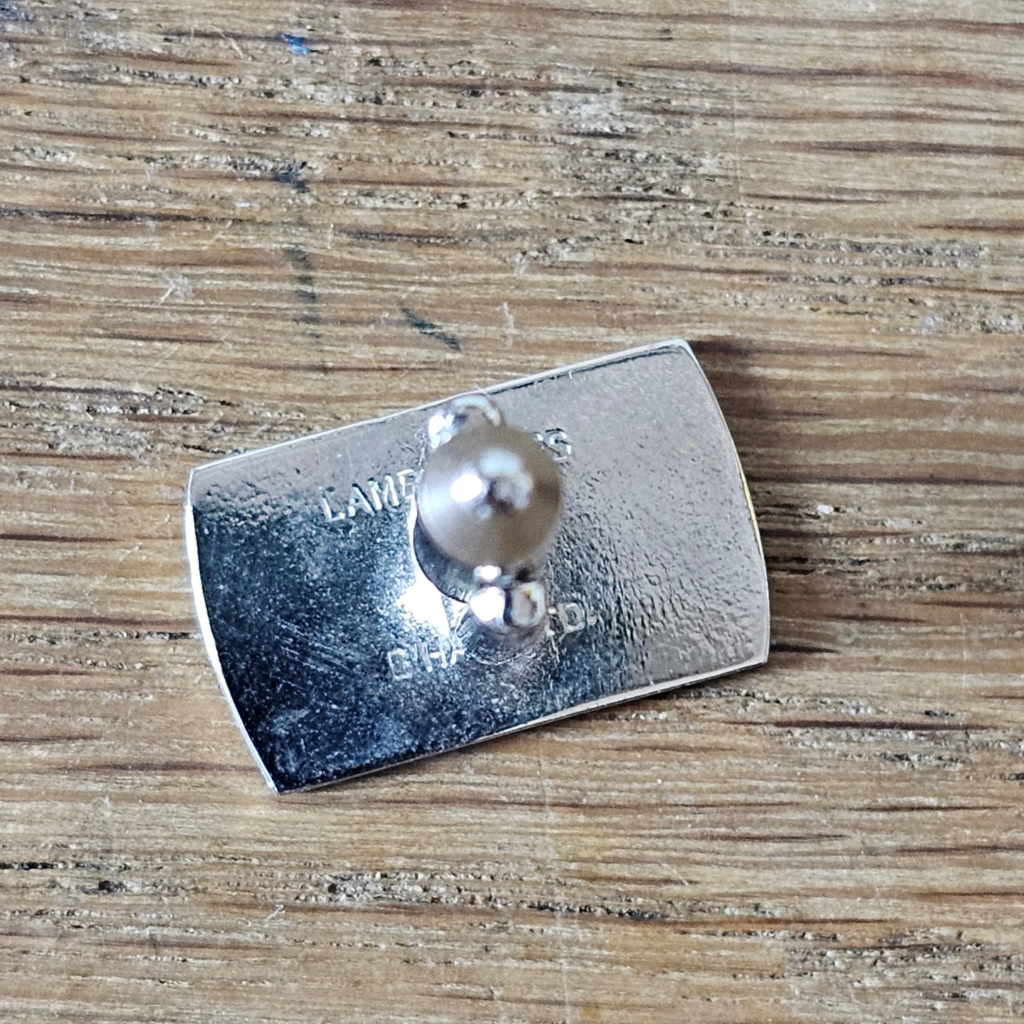 1960s Lambourne silver-tone etched rectangular cufflinks