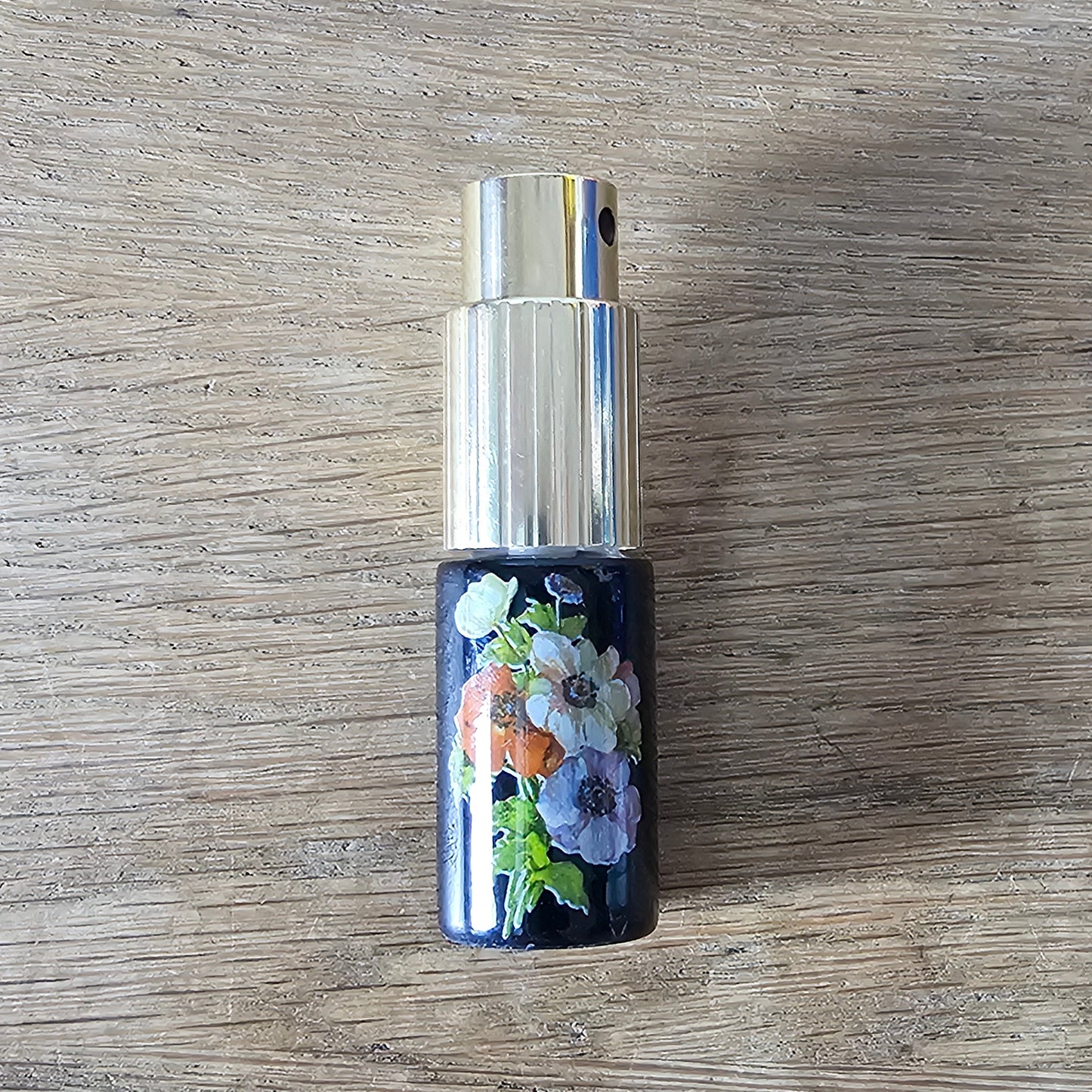 1970s Jlona floral vanity set with hand mirror & perfume atomiser