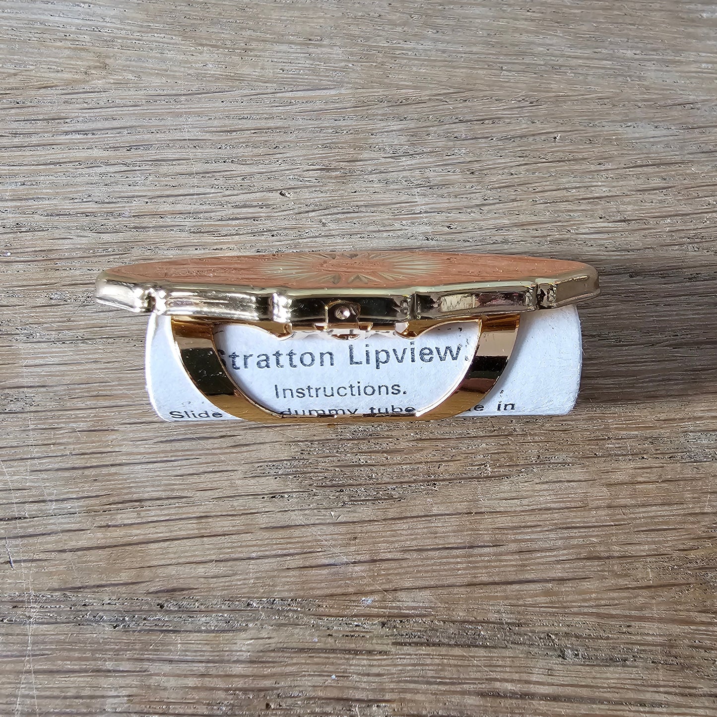 1960s Stratton tangerine/orange enamel compact & lipstick case duo