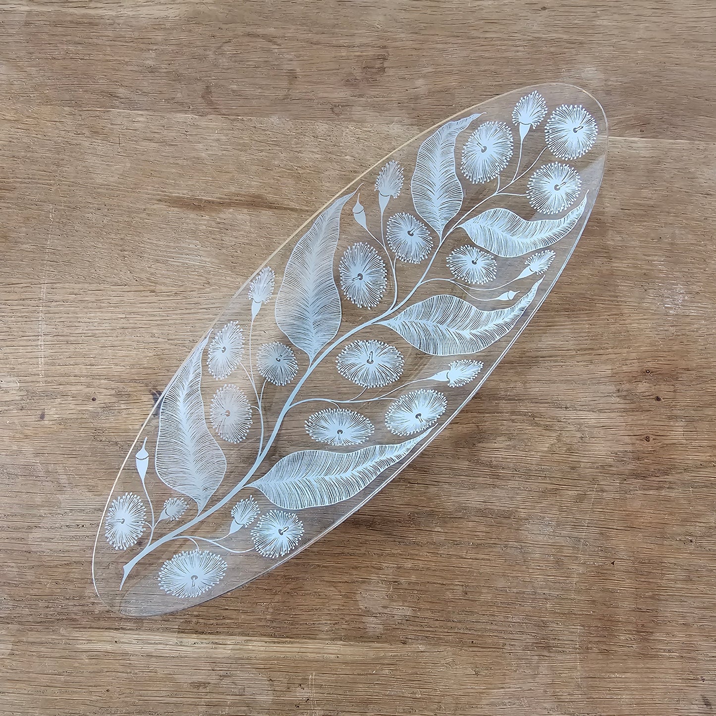 Pair of late 1950s Michael Harris for Chance Glass 'Calypto' longboat dishes