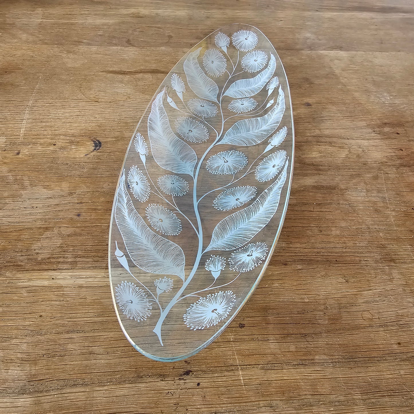 Pair of late 1950s Michael Harris for Chance Glass 'Calypto' longboat dishes