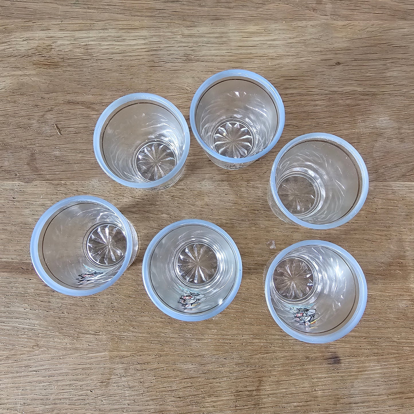 Set of six 1960s “Galleon Glasses” shot glasses with original box
