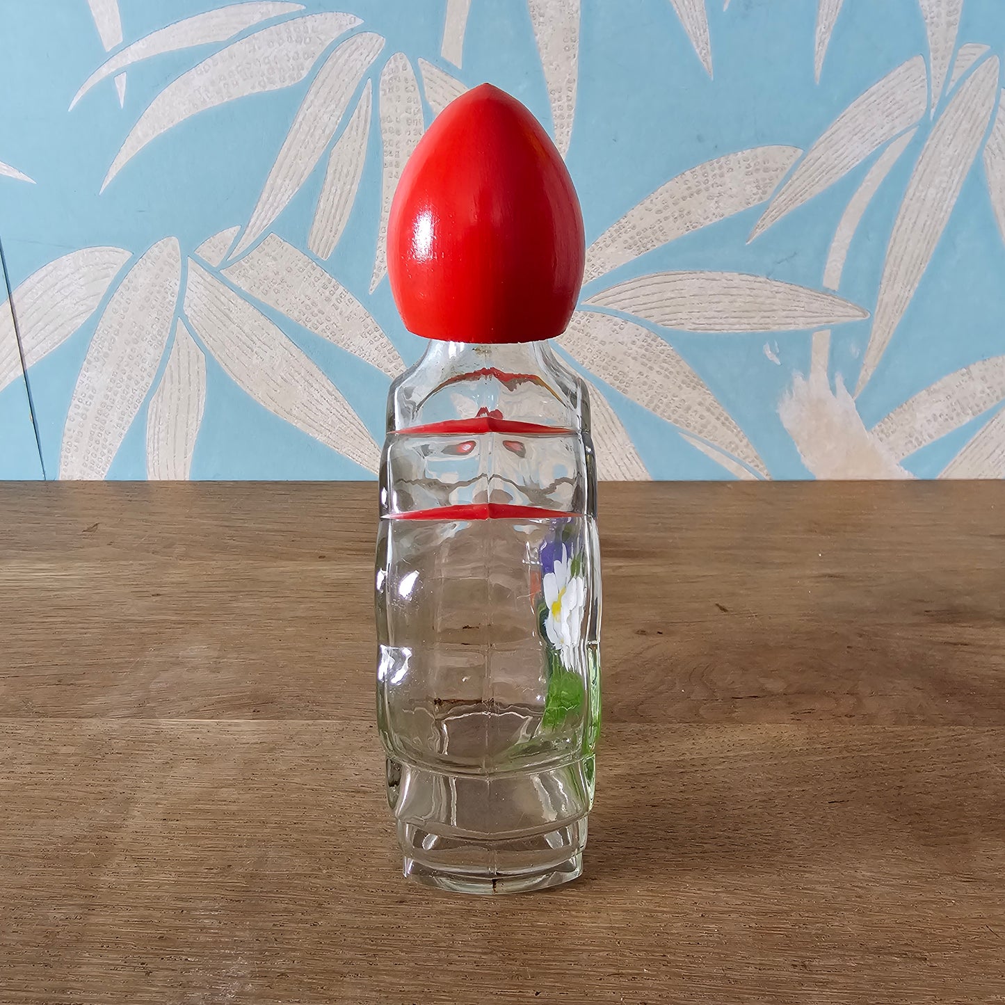 1960s/70s Innsbruck Austria hand-painted glass decanter set, original box