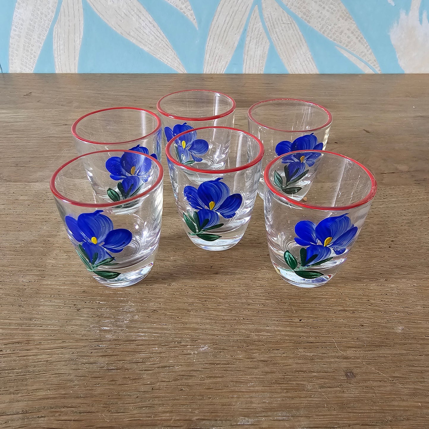 1960s/70s Innsbruck Austria hand-painted glass decanter set, original box