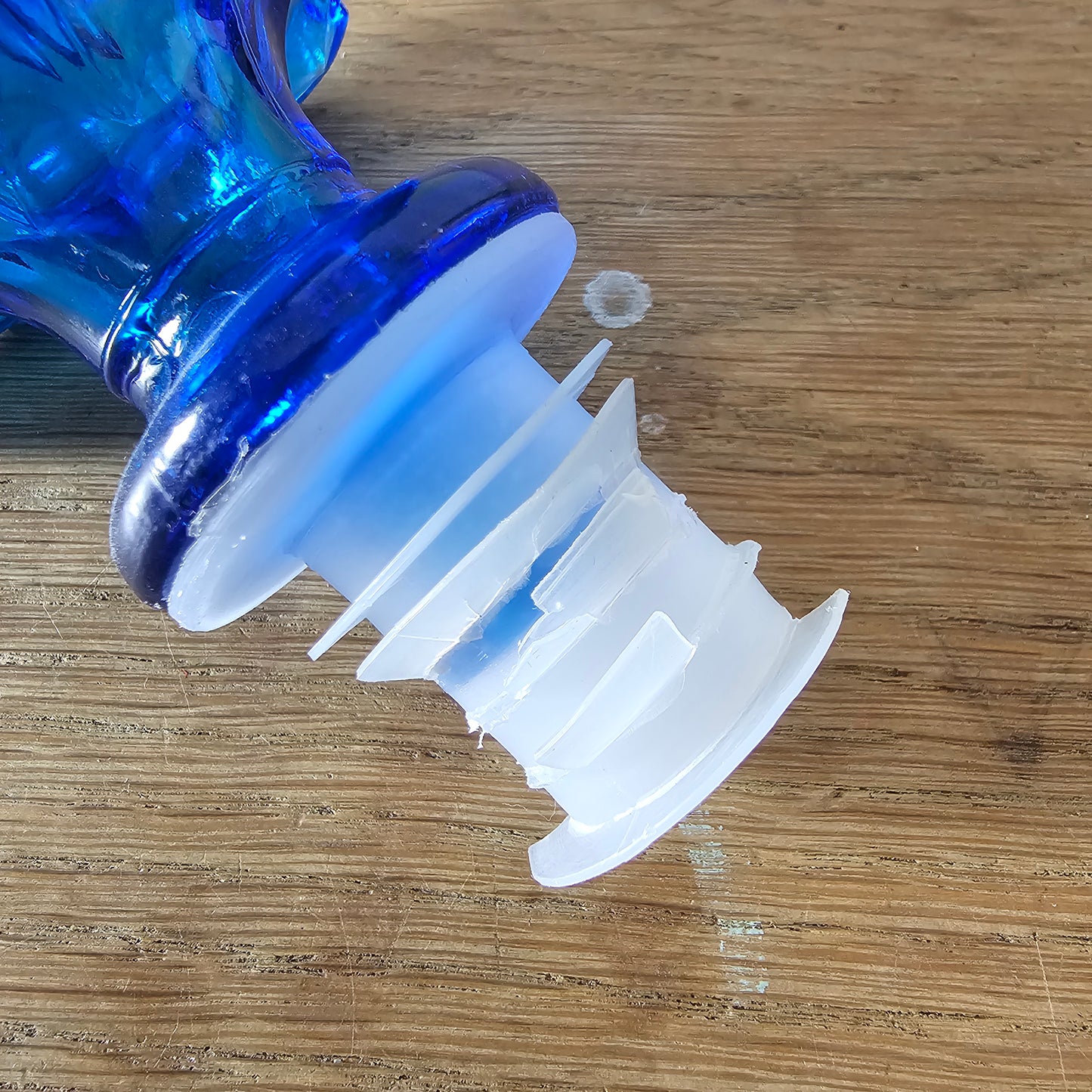 1960s/70s Empoli style cobalt blue Italian glass decanter