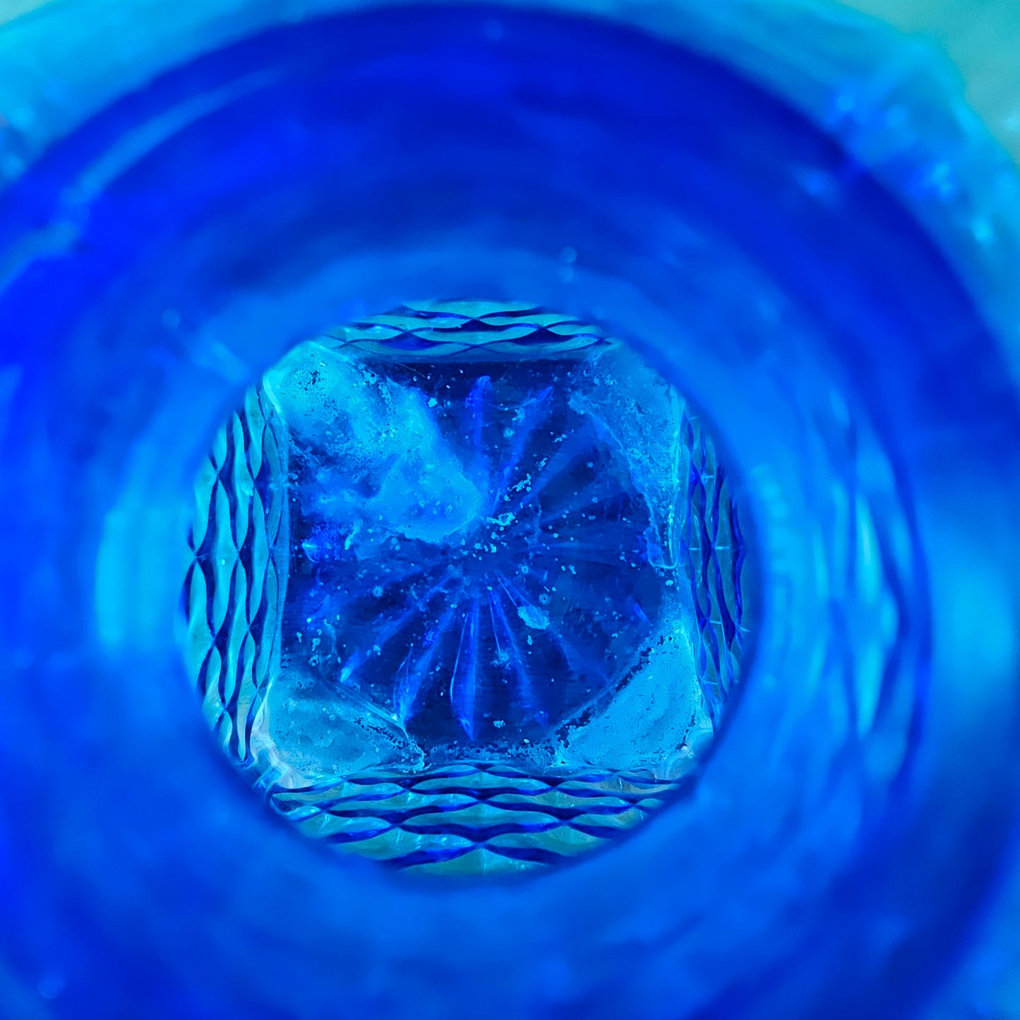 1960s/70s Empoli style cobalt blue Italian glass decanter