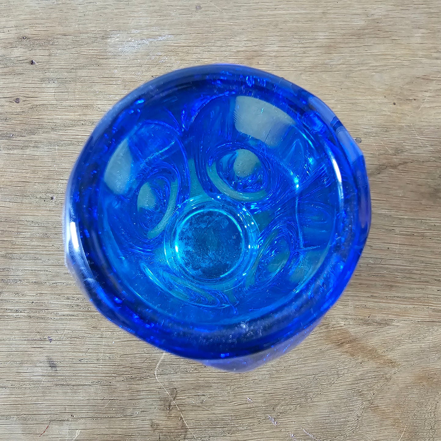 1950s Rudolf Schrötter for Sklo Union cobalt blue “Lens” vase